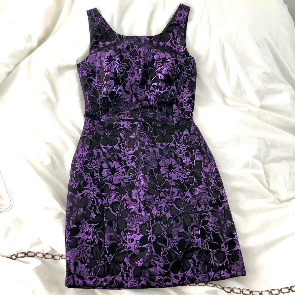 SUZY Dark Purple Floral Dress | Size S